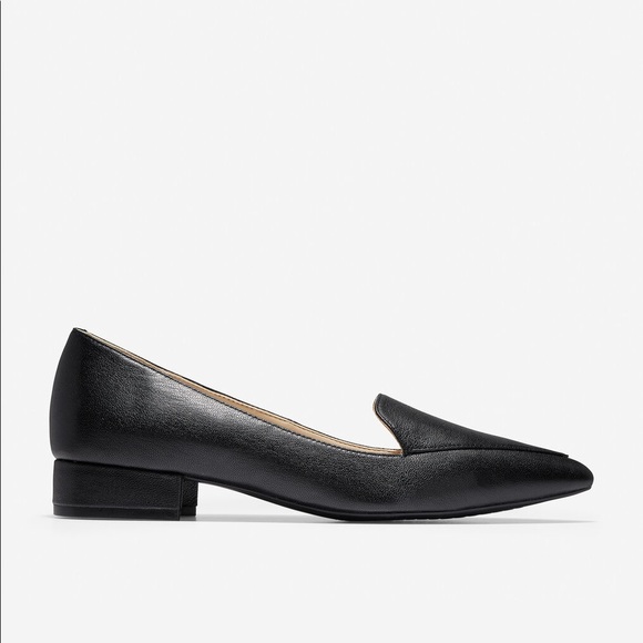 Cole Haan Black Suede Calf Hair Dellora Loafers